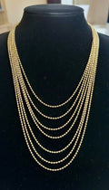 Gold Seven-Layer Ball Chain Drape Necklace