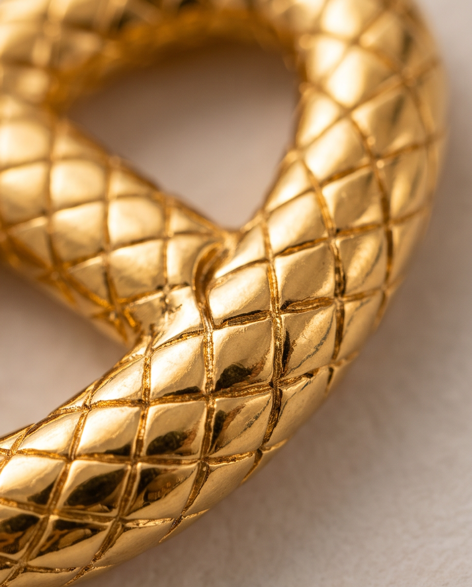 Woven Snake Oval Hoop Earrings — Gold