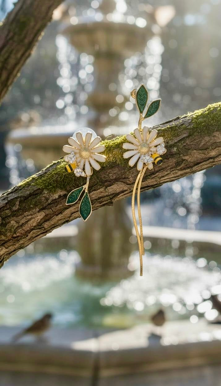 Daisy & Bee Drop Earrings