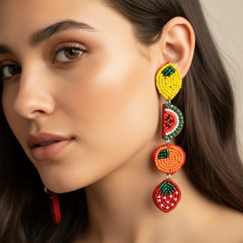 Fruit Fiesta Beaded Drop Earrings