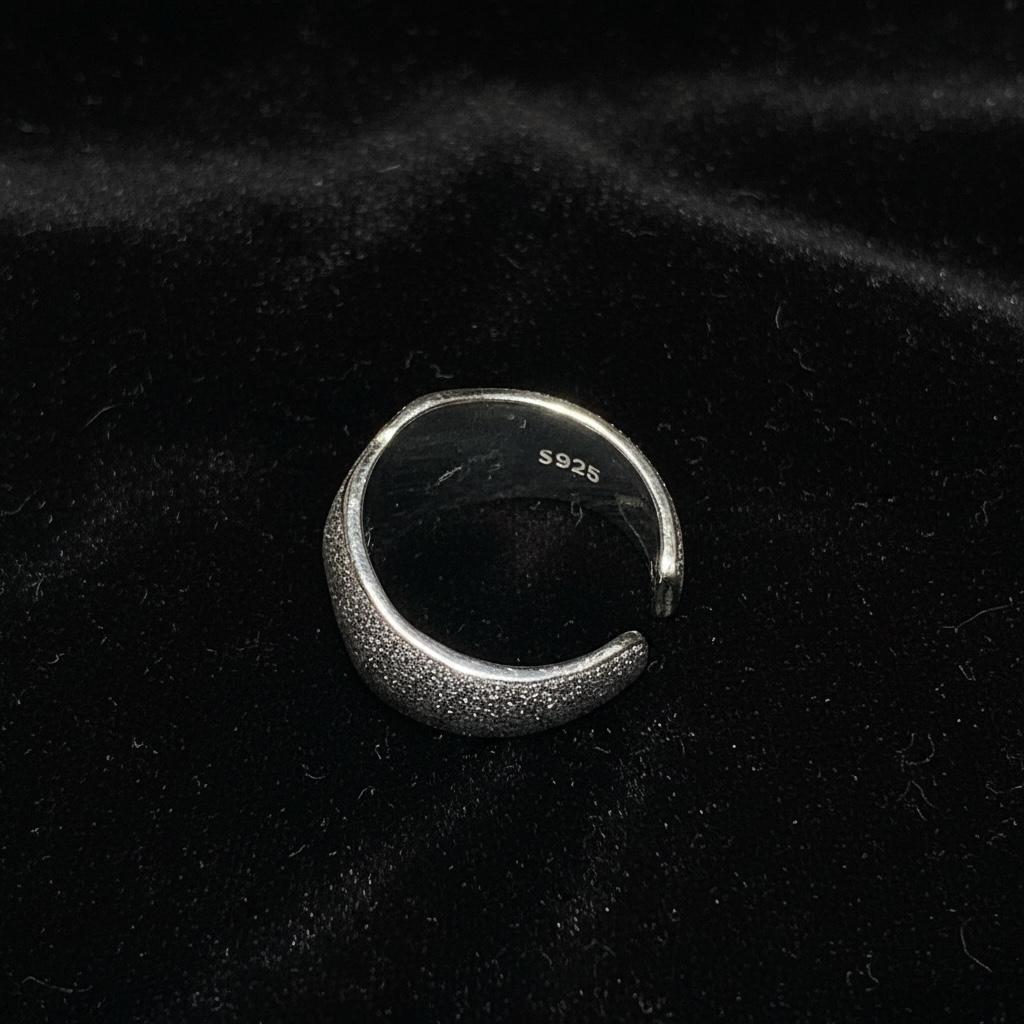 925 Sterling Silver Frosted Dome Adjustable Ring