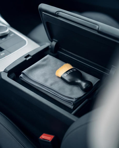 BMW Car Dashboard Cleaning Set stored in centre console