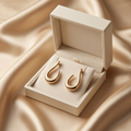 Gold Chunky Hook Drop Earrings — lifestyle model