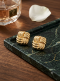 Gold Knot Stud Earrings