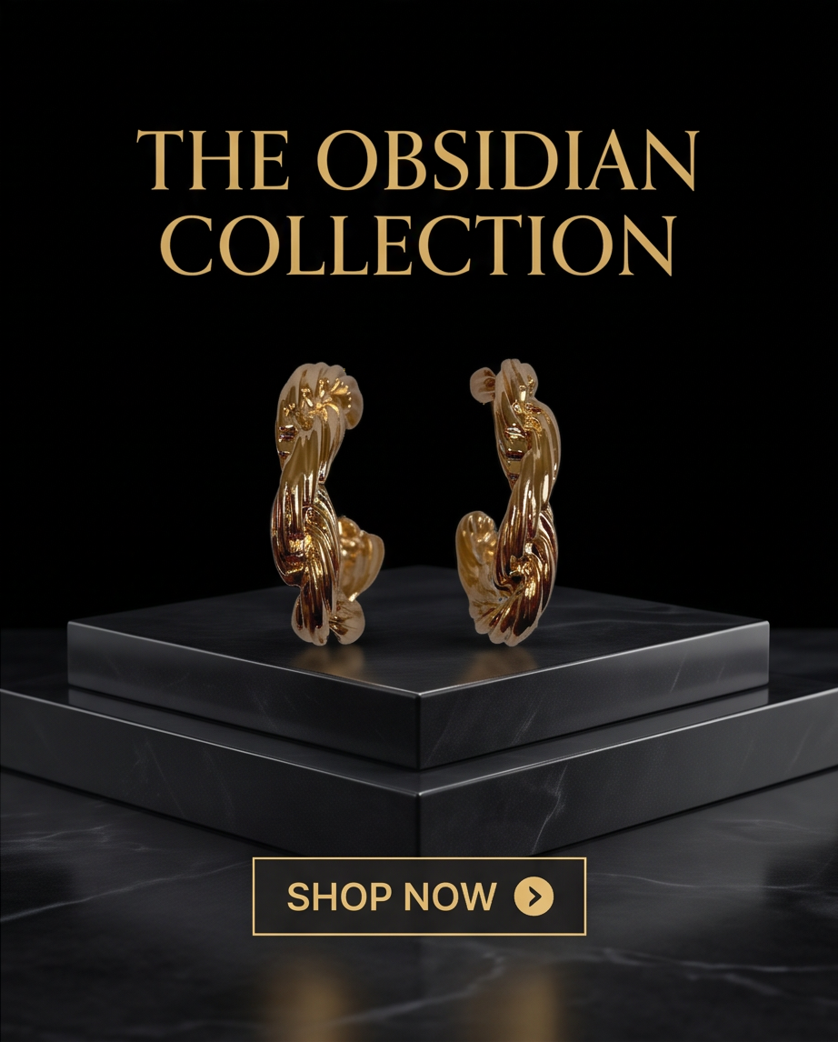The Obsidian Collection - Gold Twisted Rope Hoop Earrings