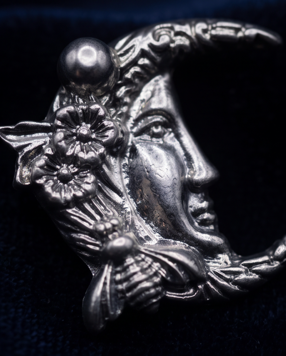 Celestial Moon Goddess Face Earrings