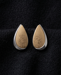 Gold & Silver Two-Tone Teardrop Stud Earrings