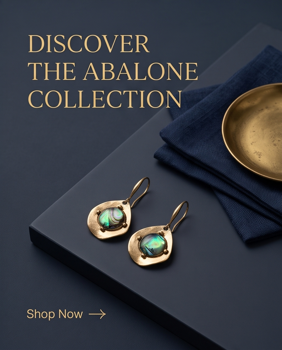 Iridescent Abalone-Effect Gold-Tone Drop Earrings