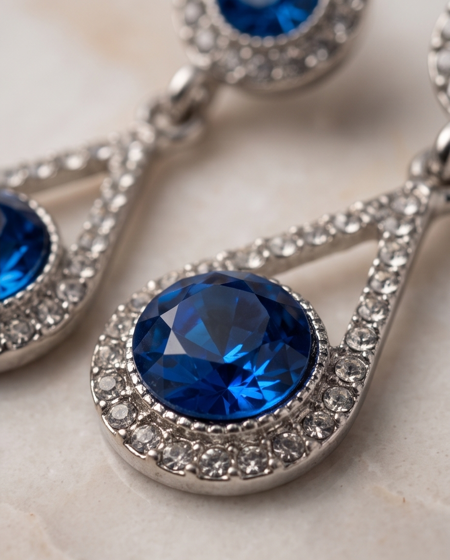 Sapphire Blue Teardrop Earrings