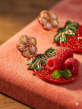 Strawberry Beaded Drop Earrings