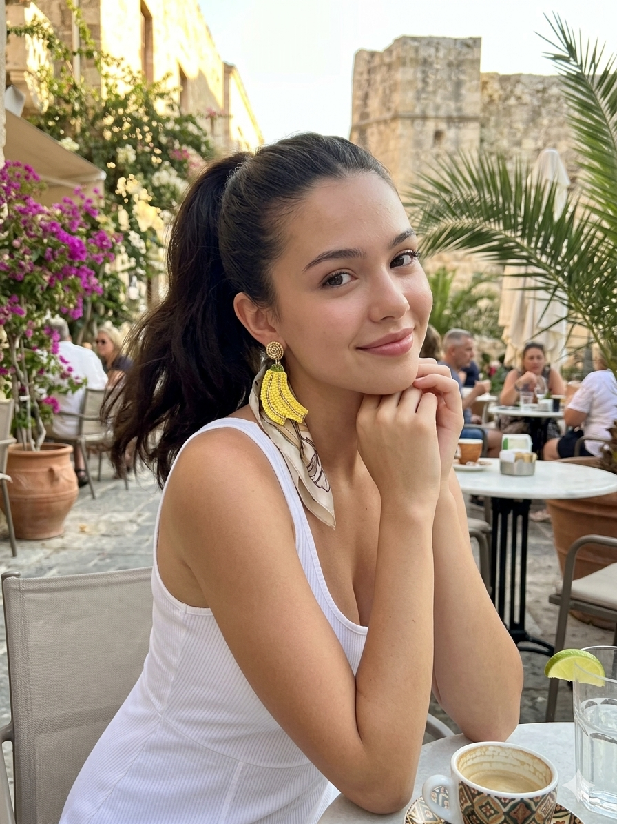 Banana Beaded Drop Earrings