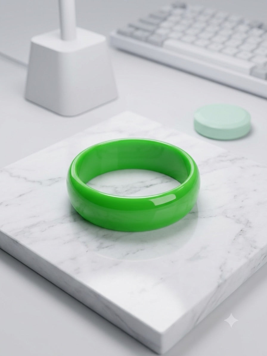 Jade Green Gloss Bangle Bracelet