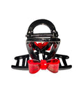 Black Open-Frame Red Bow Hair Claw Clip