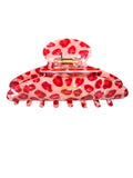 Pink Leopard Print Gold Spring Hair Claw Clip
