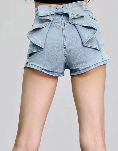 Bow-Detail Denim Shorts