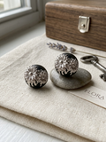 Chrysanthemum Blossom Studs — Black & Silver