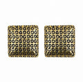 Gold-tone puffed square G-monogram stud earrings product shot