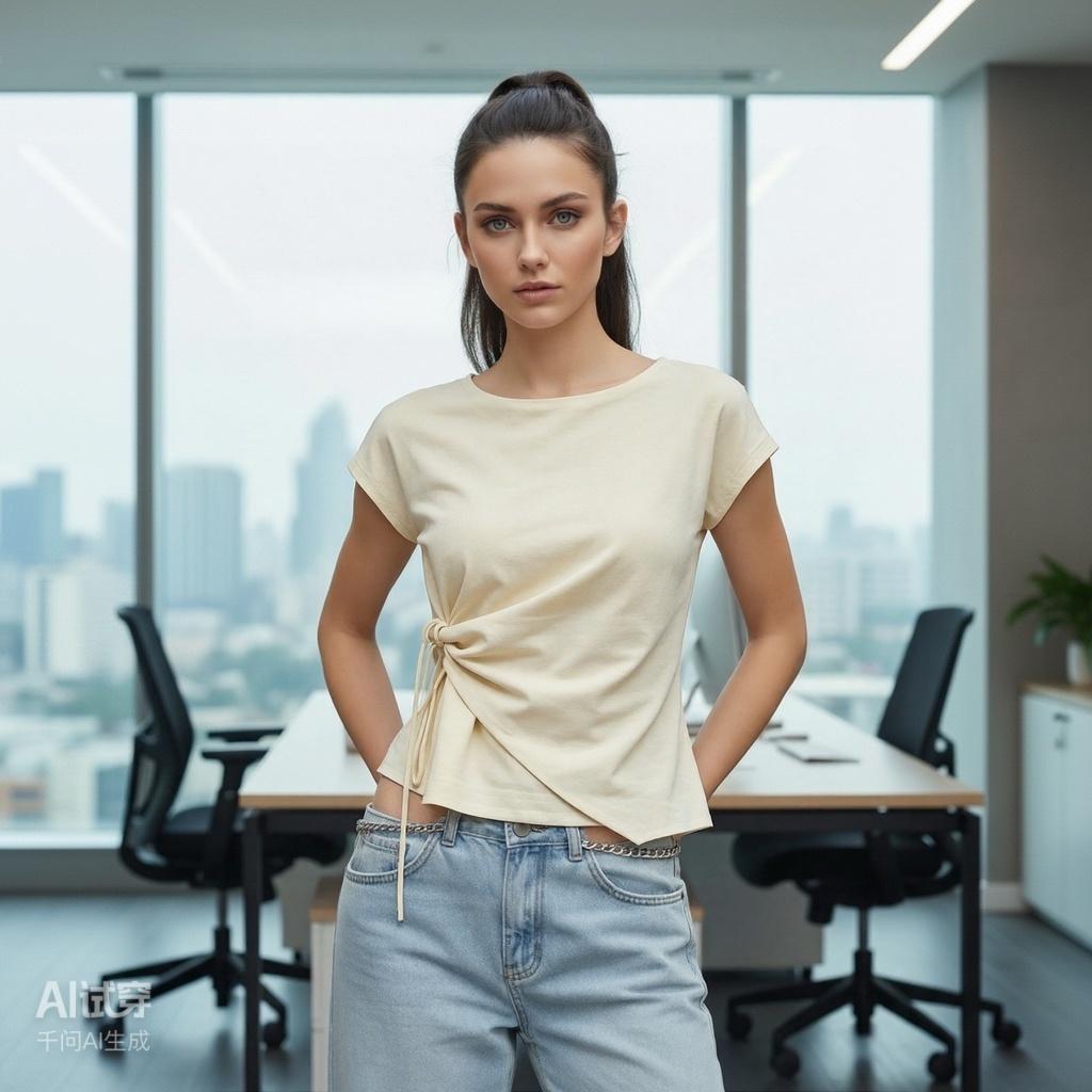 Waist-Tie Flutter Sleeve Top