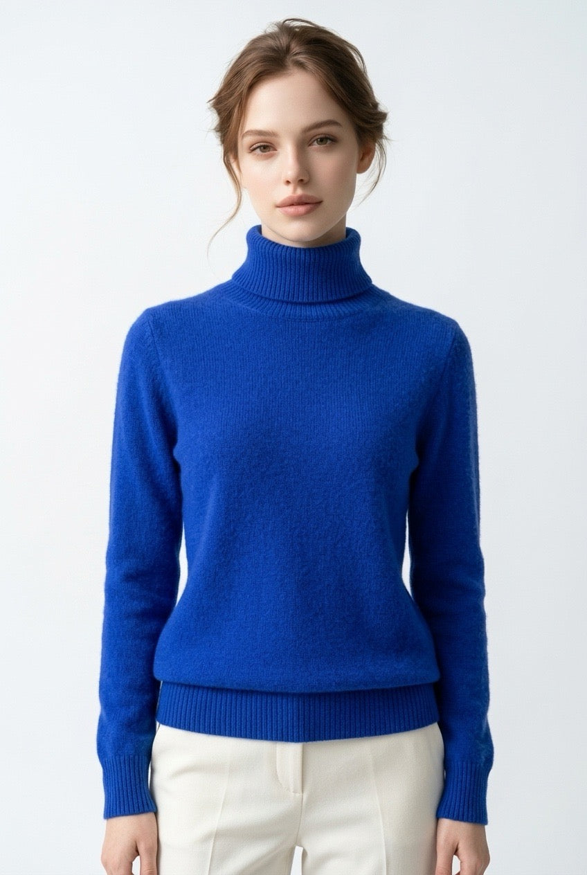 Relaxed Pure Australian Merino Wool Half-Turtleneck Knit Jumper