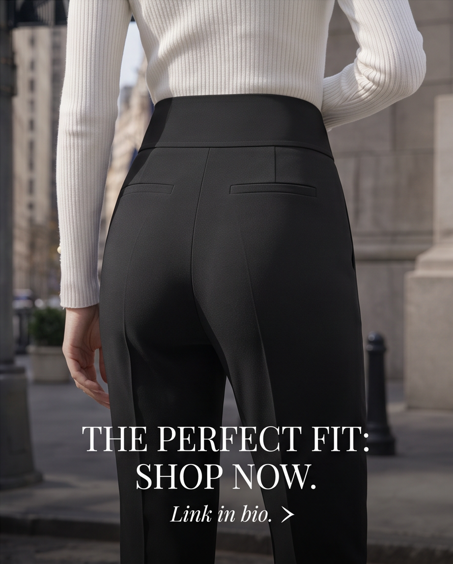 Black High-Waist Straight-Leg Cropped Trousers