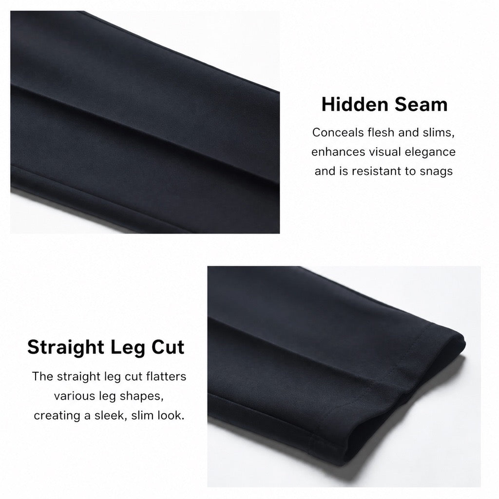 Black High-Waist Cropped Tapered Harem Trousers (Fleece-lined version)