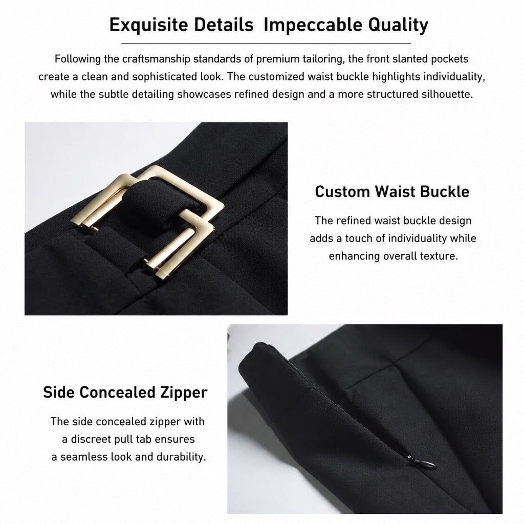 Black High-Waist Cropped Tapered Harem Trousers (Fleece-lined version)