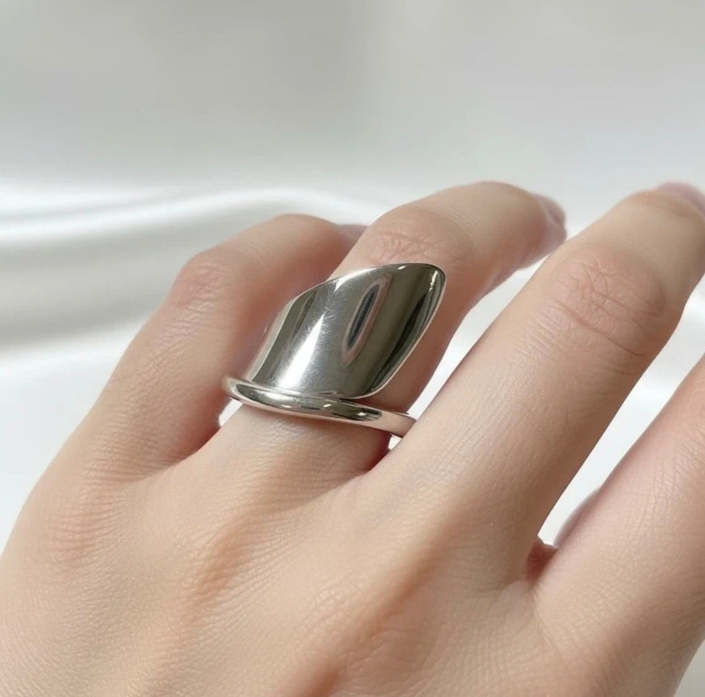 925 Sterling Silver Polished Shield Signet Adjustable Ring