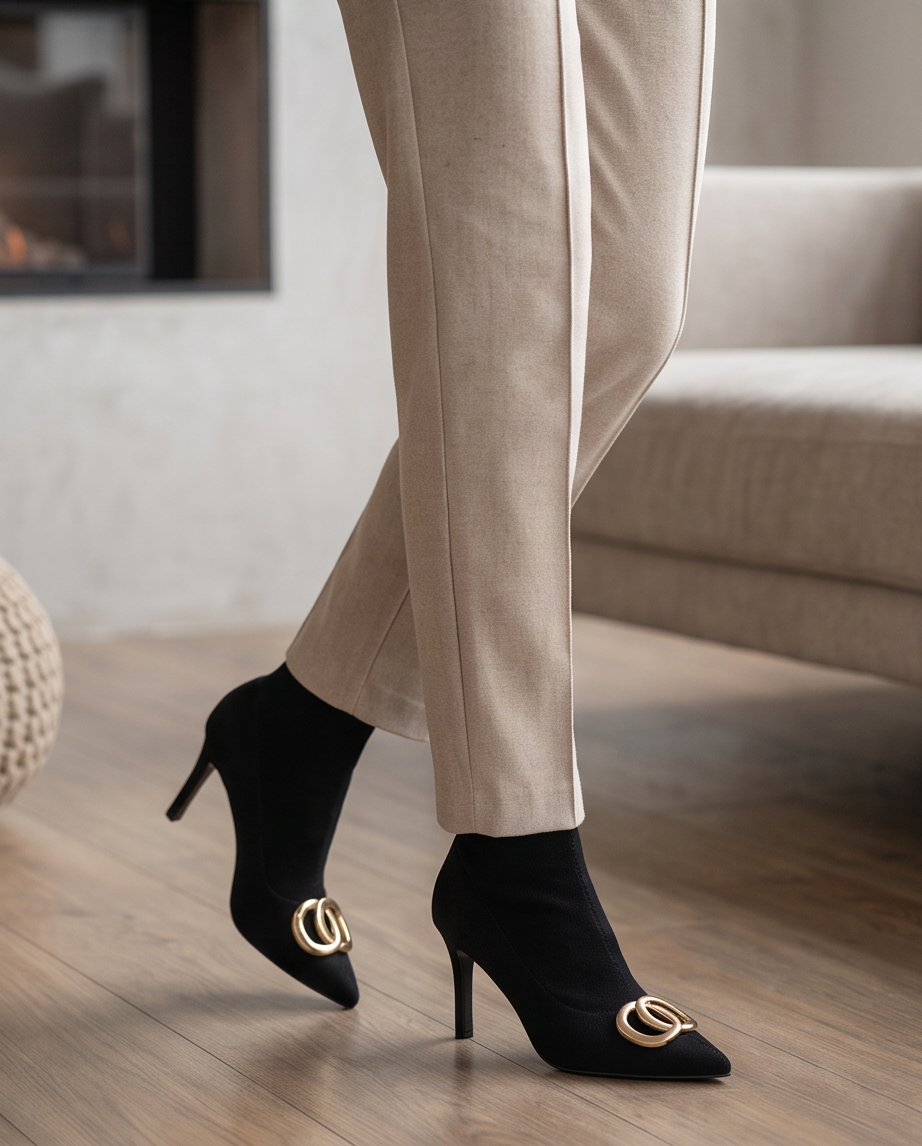 Herringbone Harem Trousers — Fleece-Lined Office Trousers
