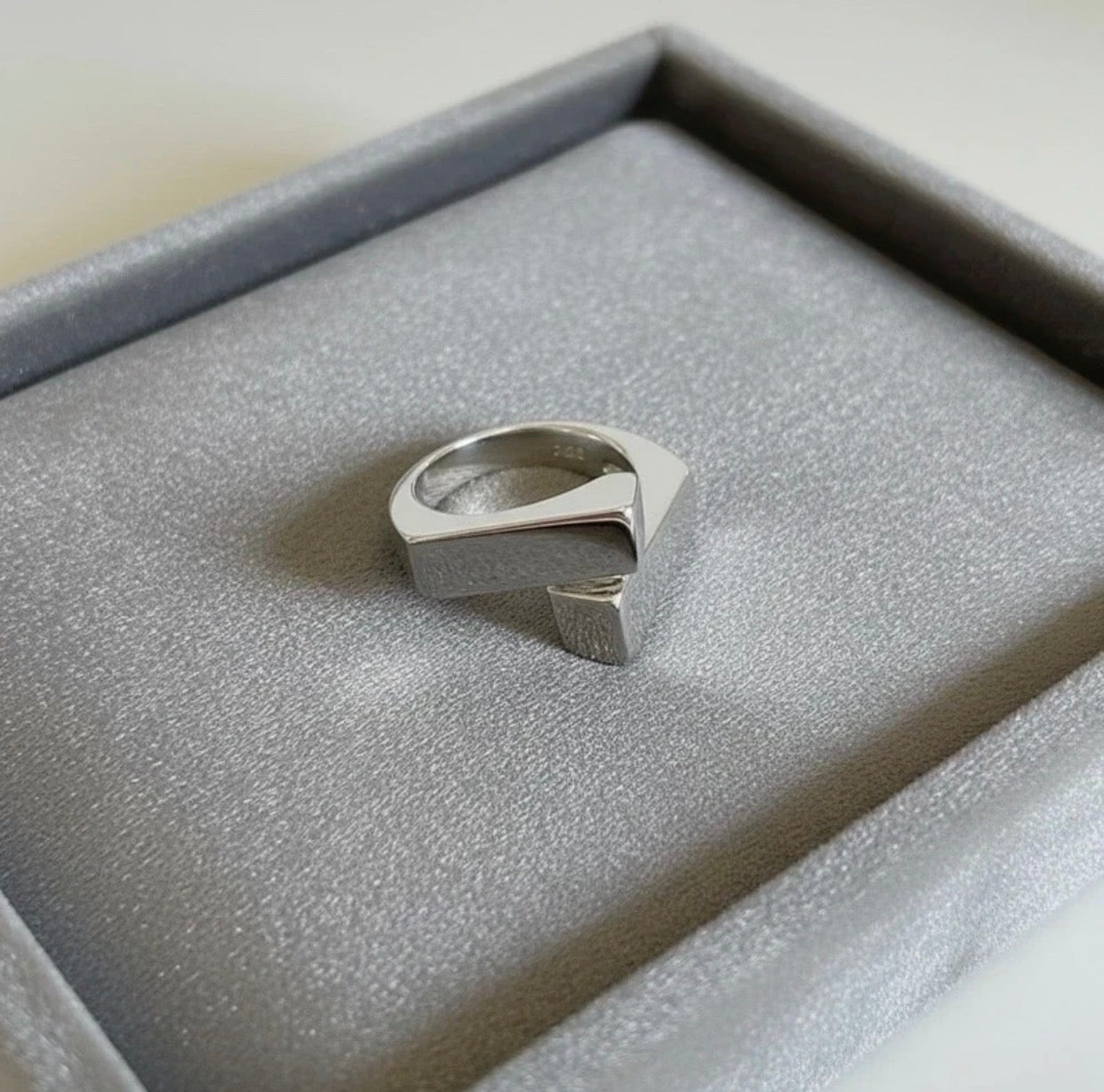925 Sterling Silver Architectural Geometric Ring