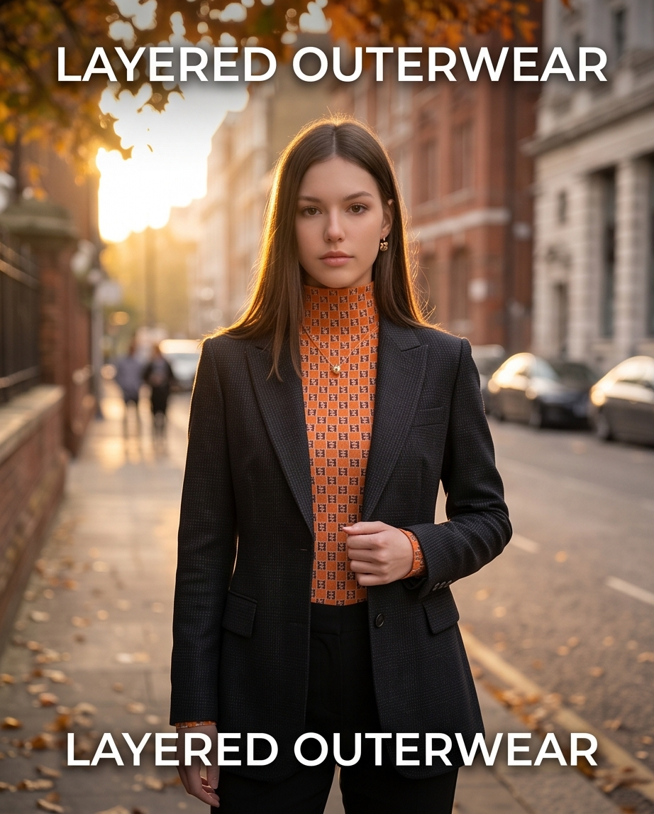 Orange Monogram Jacquard Turtleneck Knit Sweater