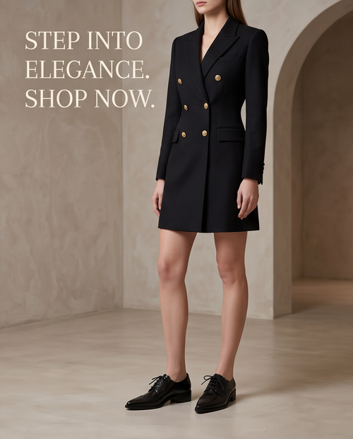 Black Brogue Oxford Lace-Up Block Heel