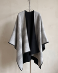 Reversible Grey & Black Poncho Cape