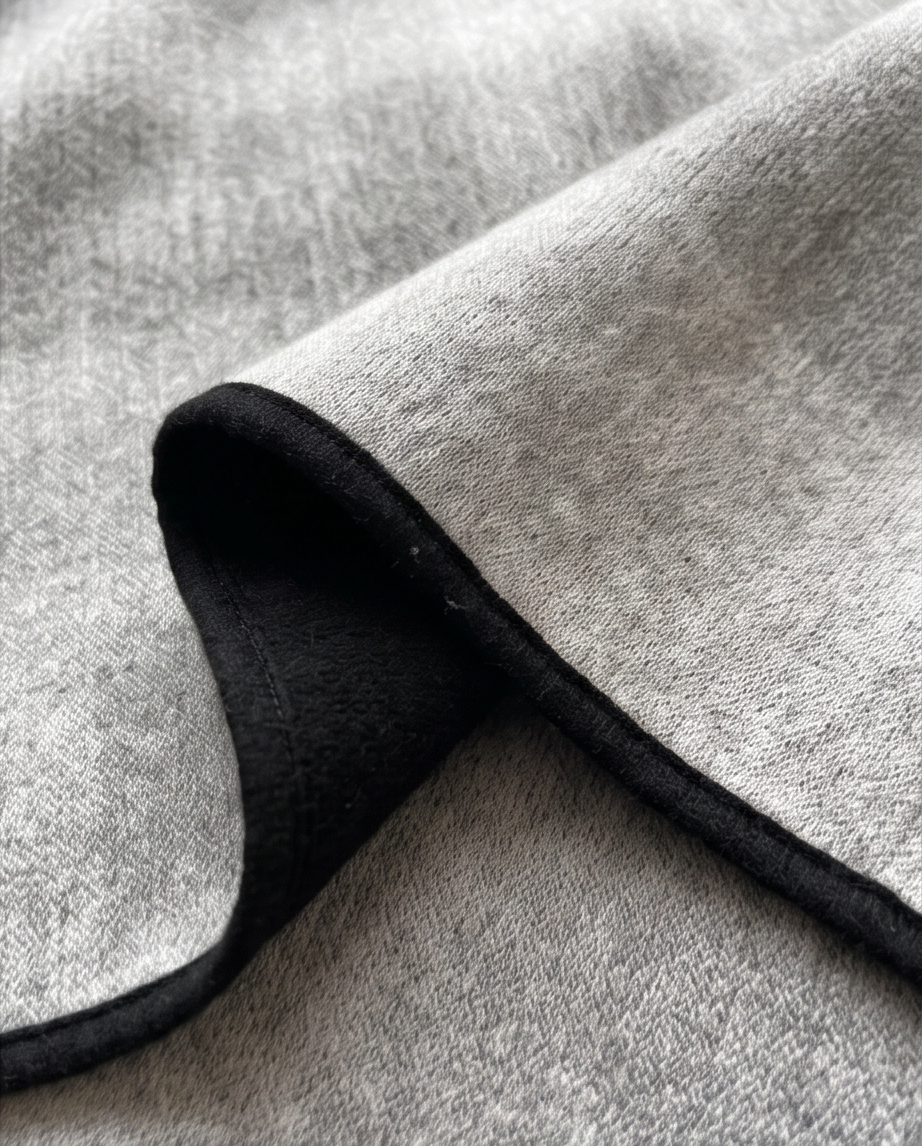 Reversible Grey & Black Poncho Cape