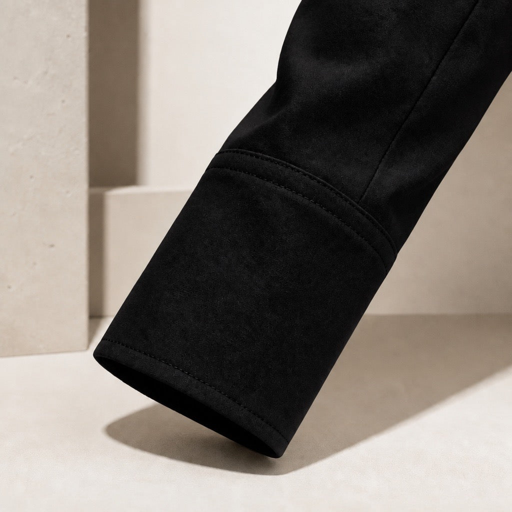 Black Military-Style Fitted Jacket - cuff detail