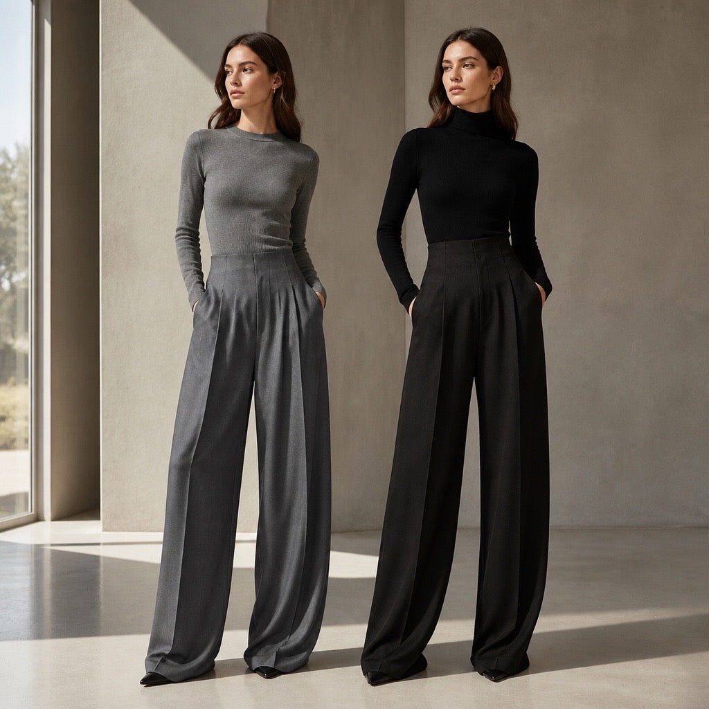 The No-Iron Executive Trouser - styled look, grey and black with accessories