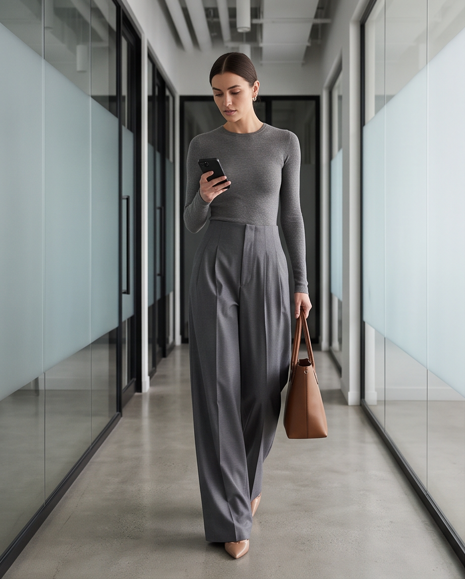 The Pleat-Front Wide-Leg Suit Trouser
