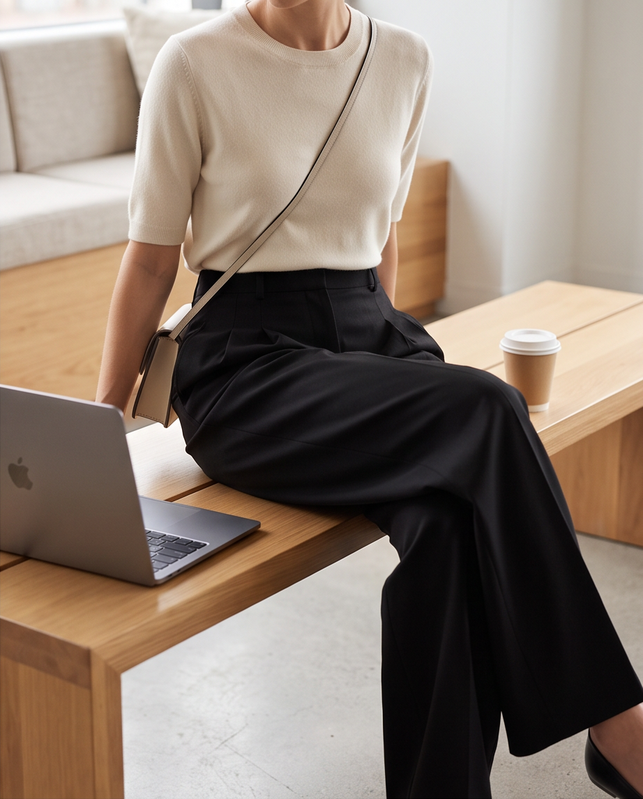 The Pleat-Front Wide-Leg Suit Trouser