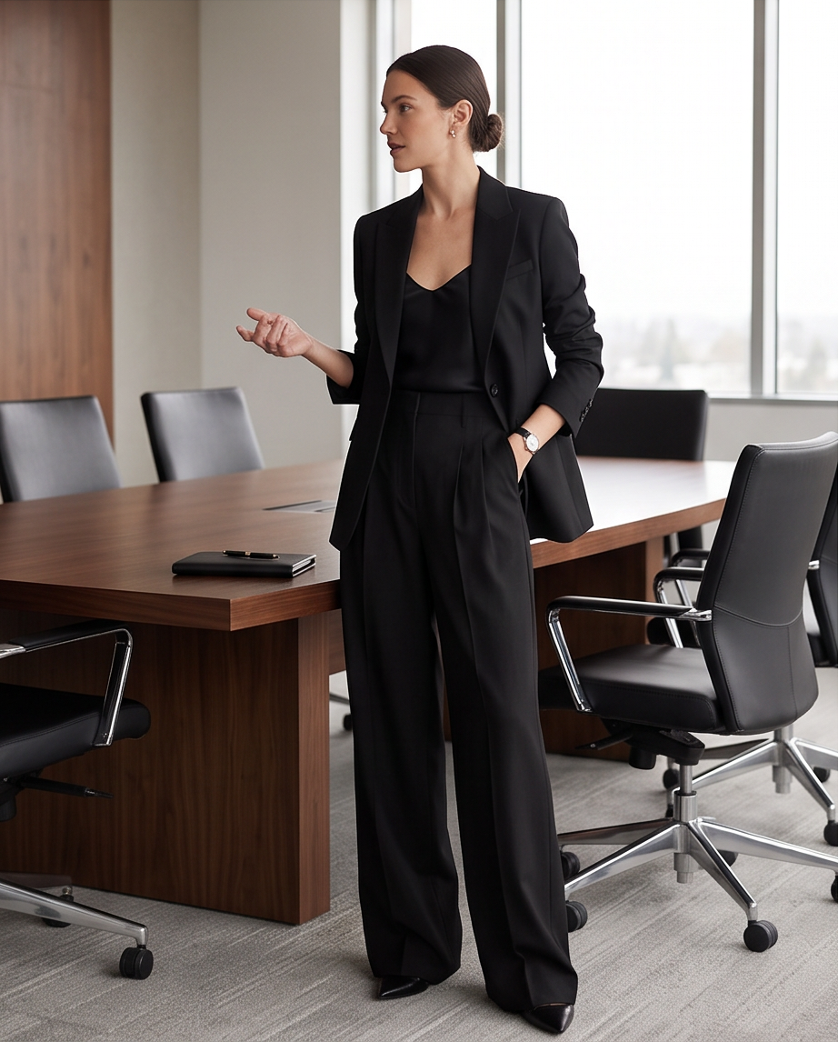 The Pleat-Front Wide-Leg Suit Trouser