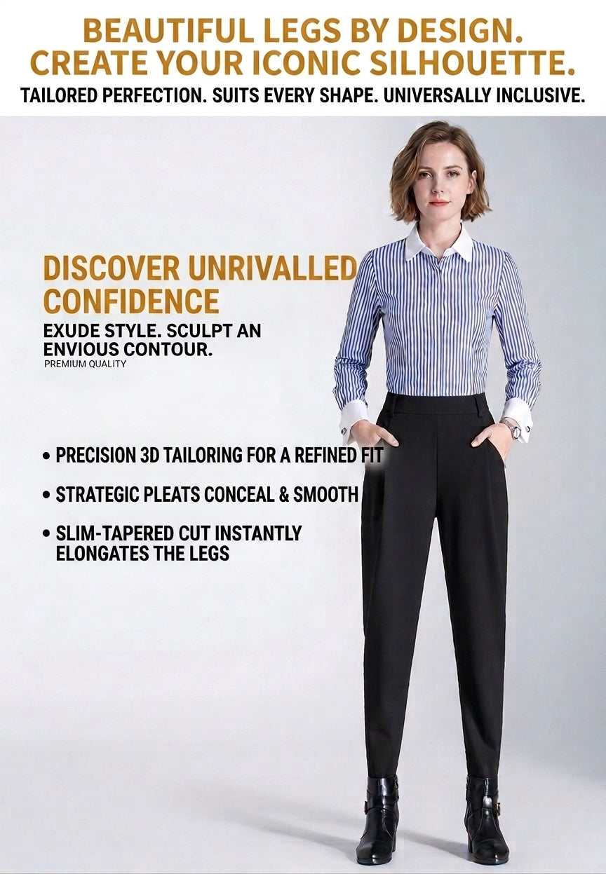 Black High-Waist Tapered Harem Trousers