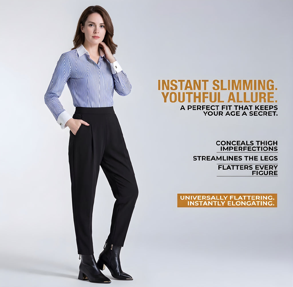 Black High-Waist Tapered Harem Trousers