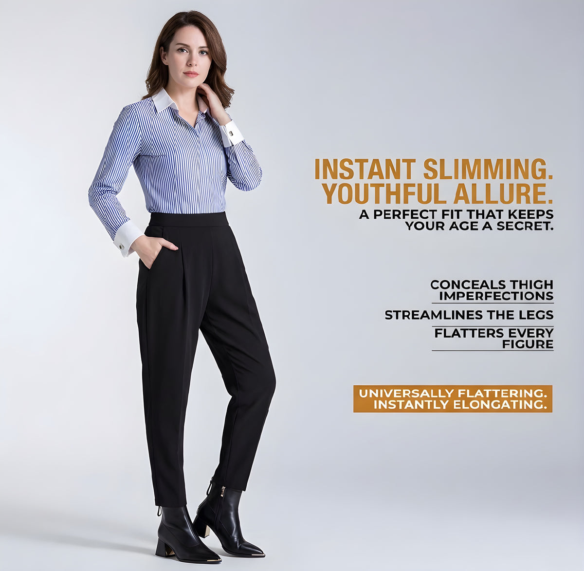 Black High-Waist Tapered Harem Trousers