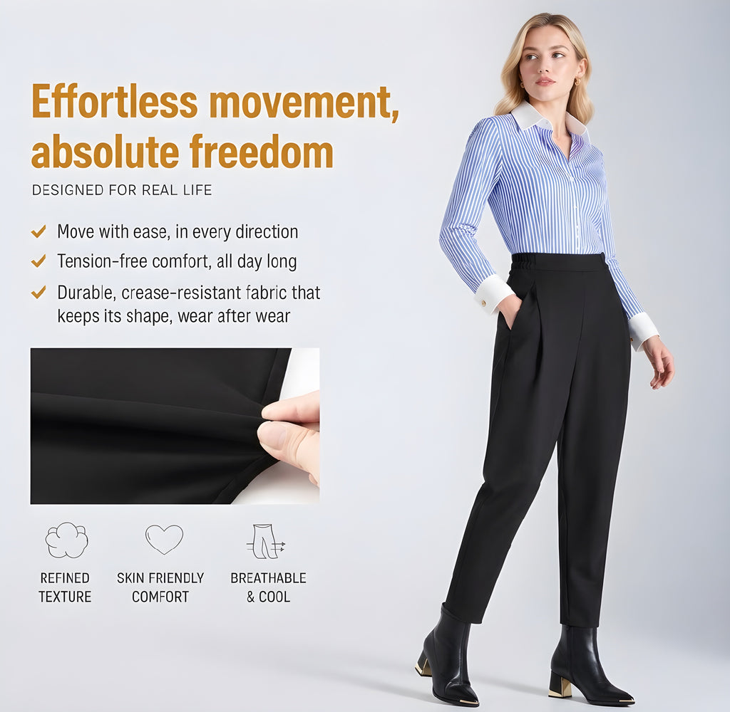 Black High-Waist Tapered Harem Trousers