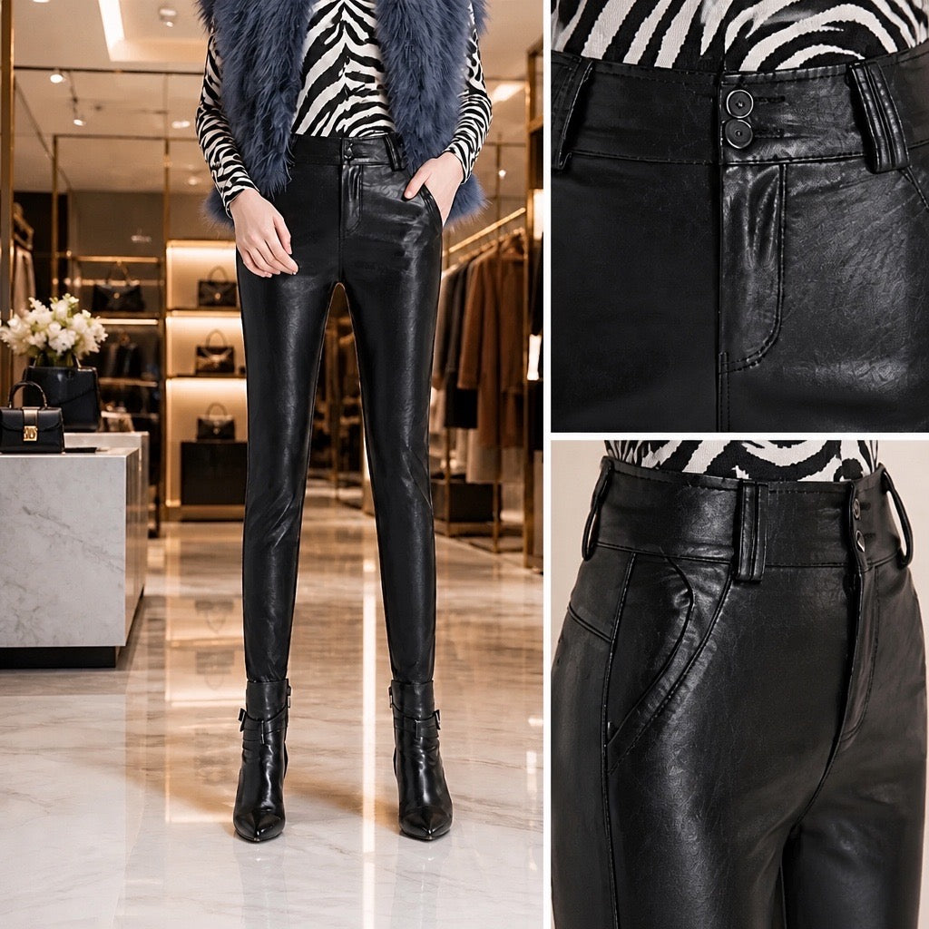 The Power Leg — Genuine Leather Skinny Trousers