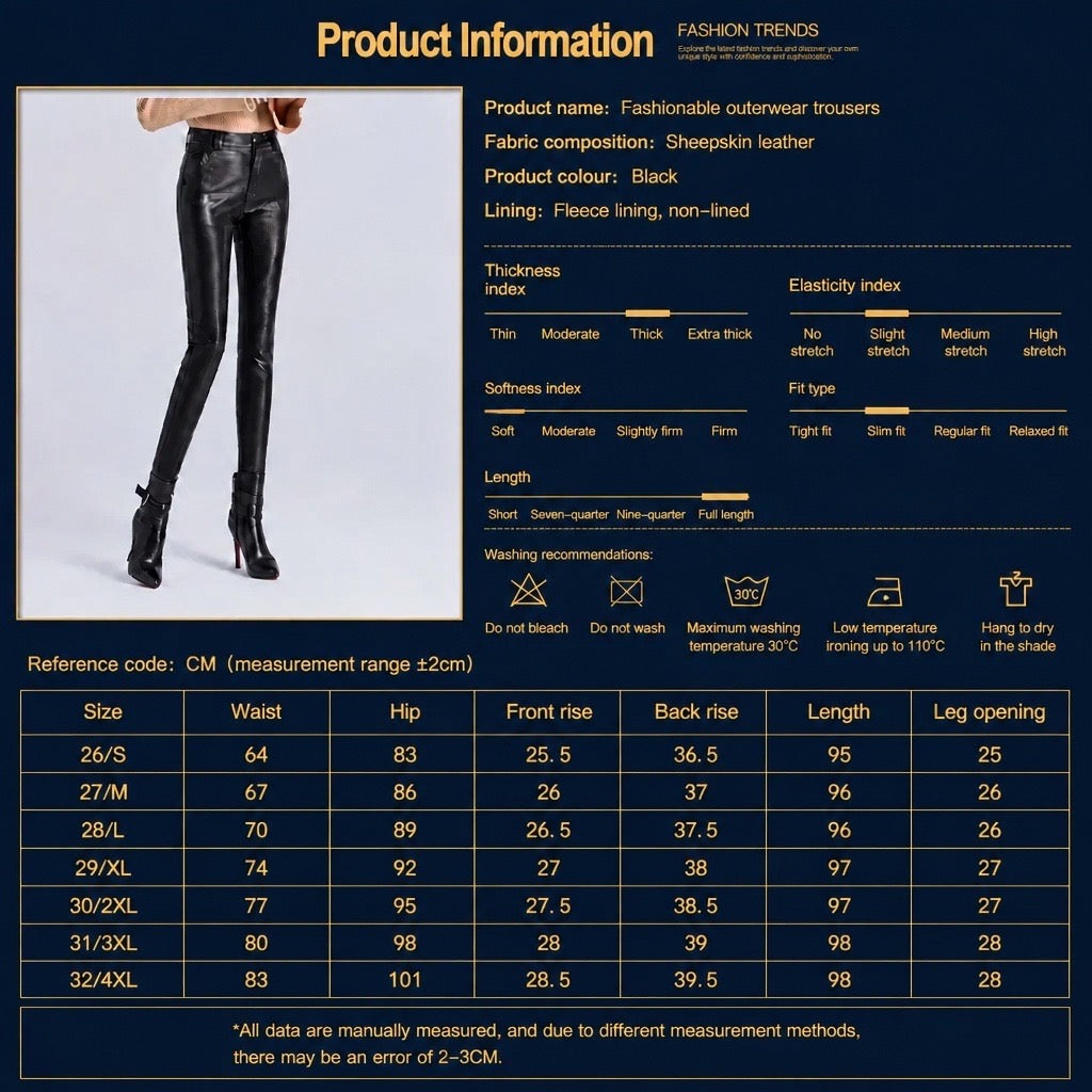 The Power Leg — Genuine Leather Skinny Trousers
