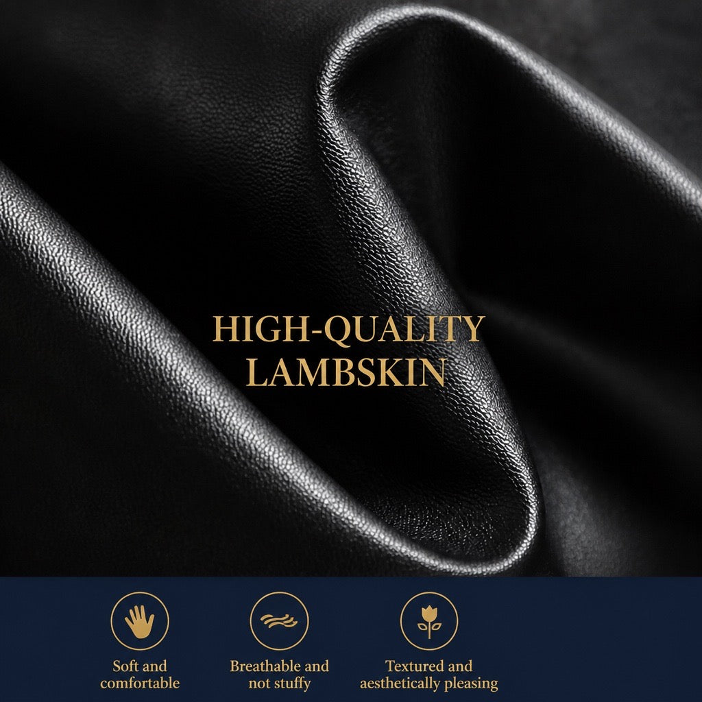 Mid-Length Fur Collar Sheepskin Leather Trench Coat