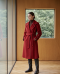 Virgin Wool Belted Midi Coat