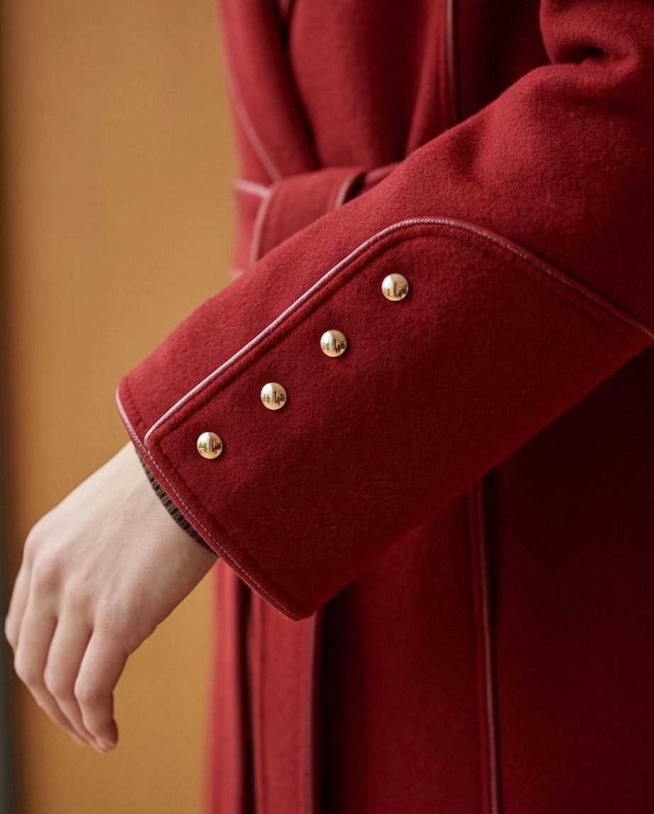 Virgin Wool Belted Midi Coat