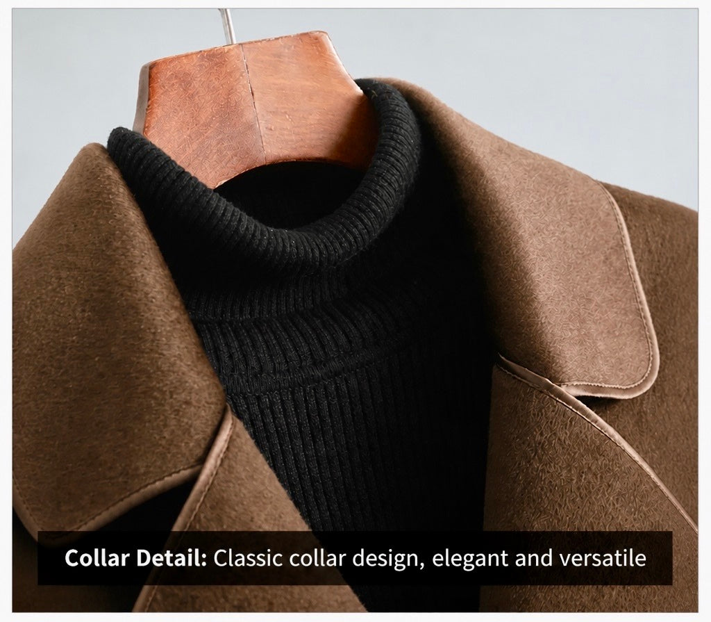 Virgin Wool Belted Midi Coat