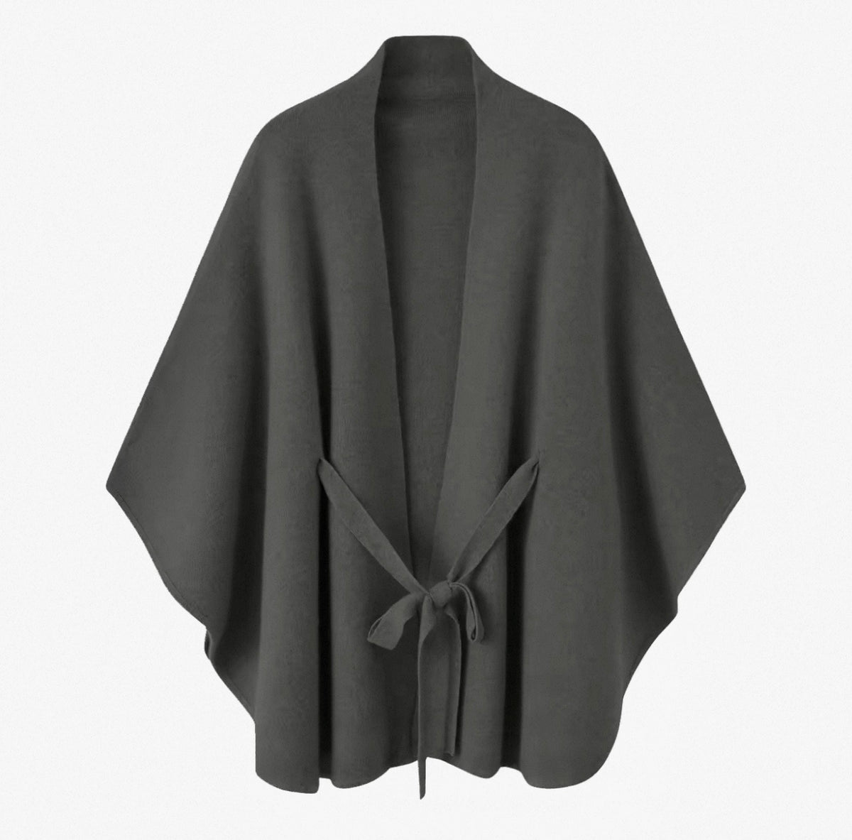 Cashmere Batwing Kimono Cape Wrap - Oat Camel back view