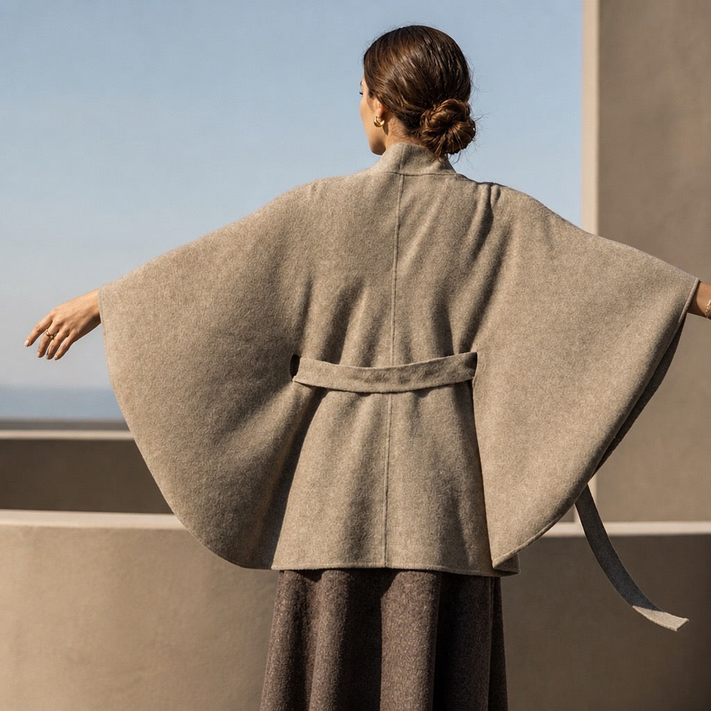 Cashmere Batwing Kimono Cape Wrap